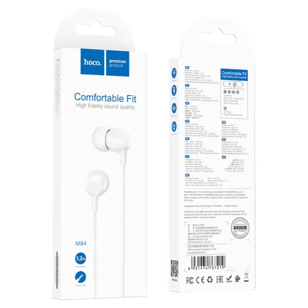 Casti Hoco M94 Comfortable Fit [White]